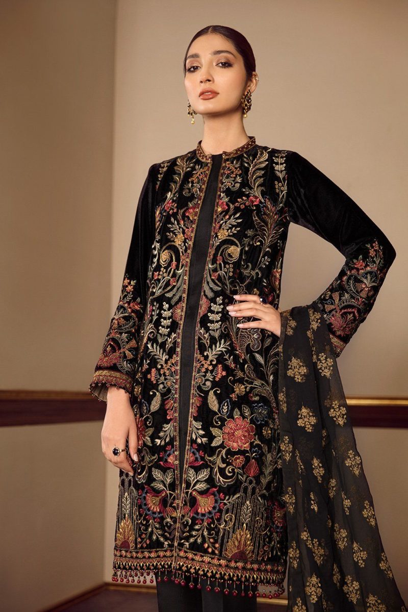 Latest Pakistani Winter Suits : Velvet Suits Design And Brands